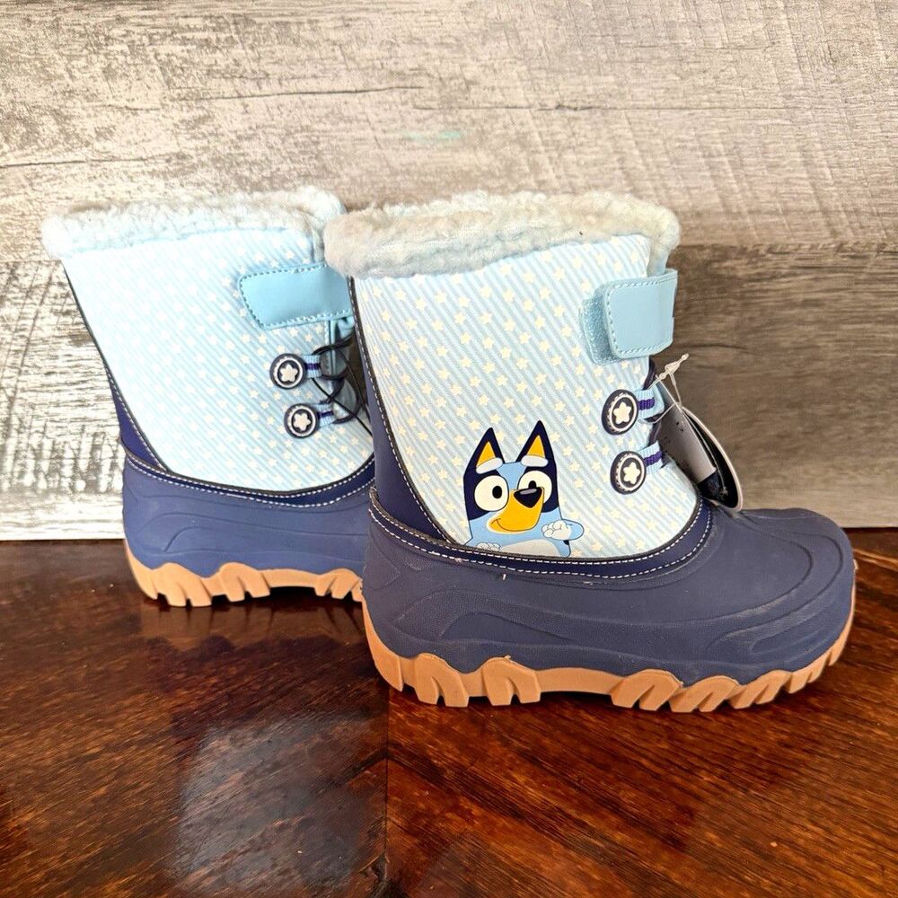 New Bluey Toddler Winter Boots Size 12 Waterproof Snow Boots Insulated